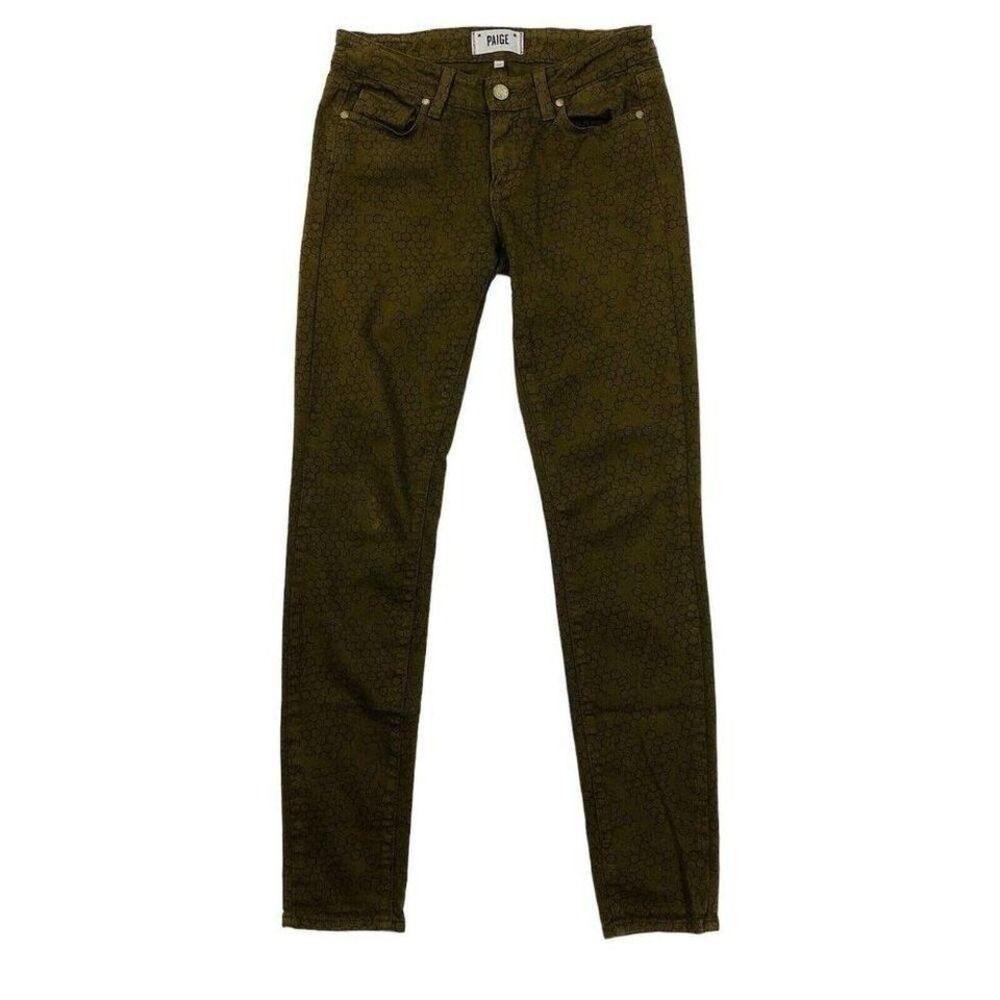 Paige Verdugo Ultra Skinny Green‎ w/ Black Honeycomb Cotton Elastane Jeans 25X29